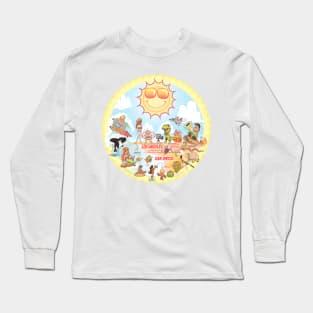 Cartoon Map of Southern California Long Sleeve T-Shirt